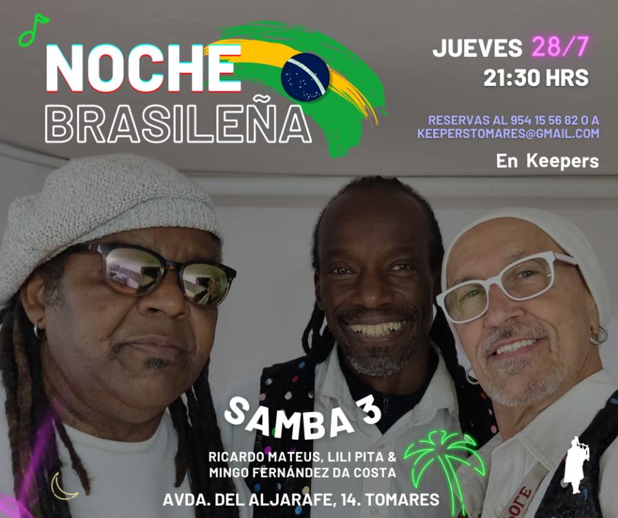 La música brasileña de Samba 3, en directo